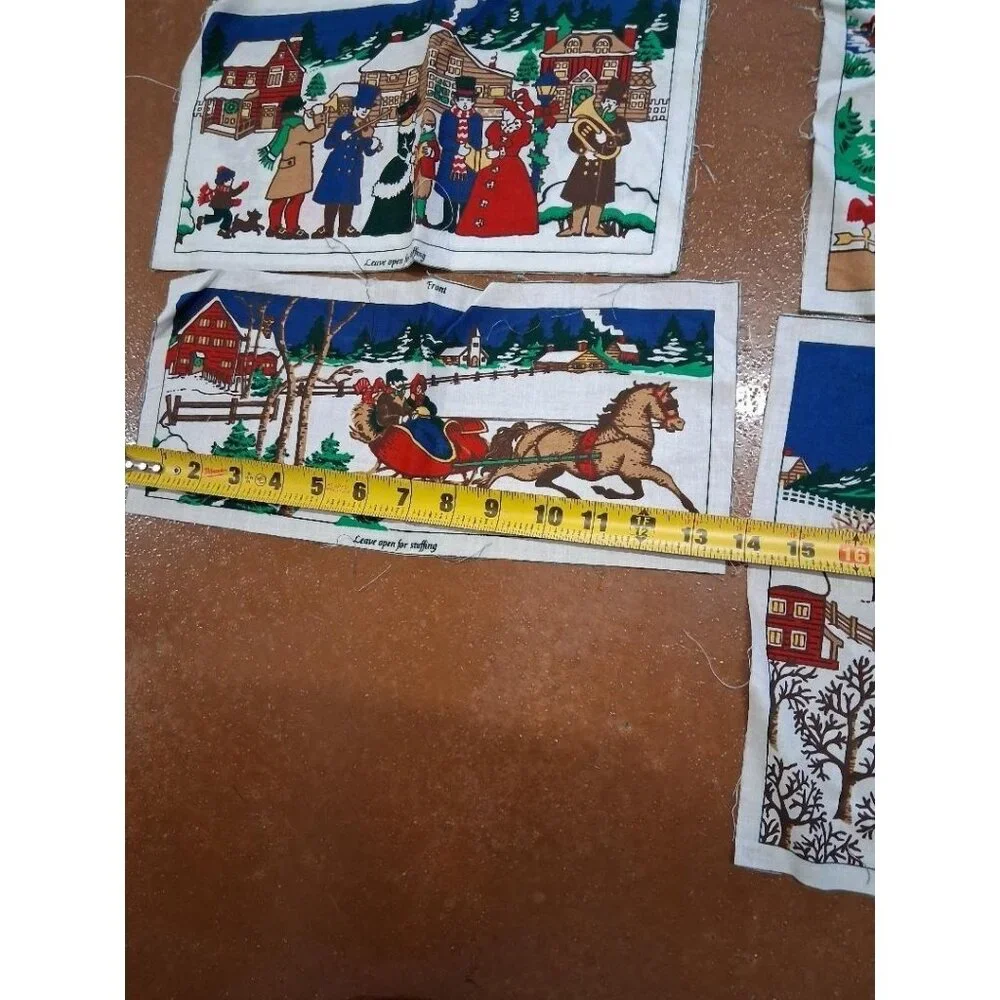 Vintage Hallmark Christmas Fabric Cut & Sew Panels For Stuffed Decorations Winte